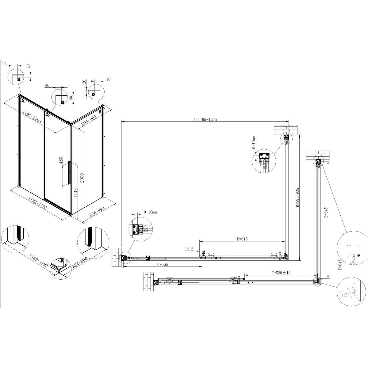 Душевой уголок Vincea Ultima VSR-7UL9012CLBC 120x90 см, профиль медь матовая, стекло прозрачное