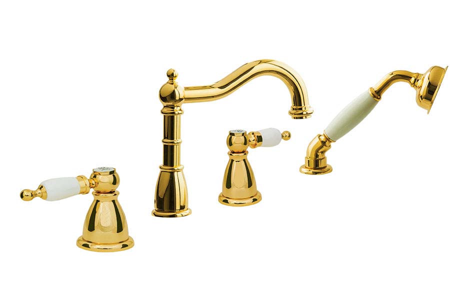 Смеситель на борт ванны Boheme Oro 395, золото