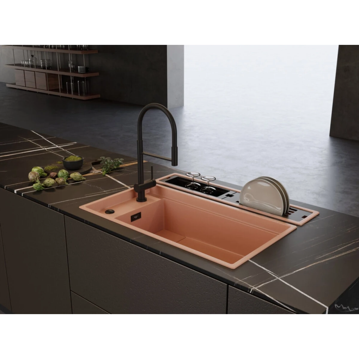 Кухонная мойка Omoikiri Kinaru Pro 86-U/I 4993202 86x46 см, зеленый