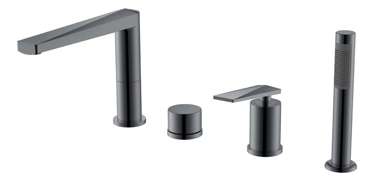 Смеситель на борт ванны Boheme Venturo 370-SGM, графит