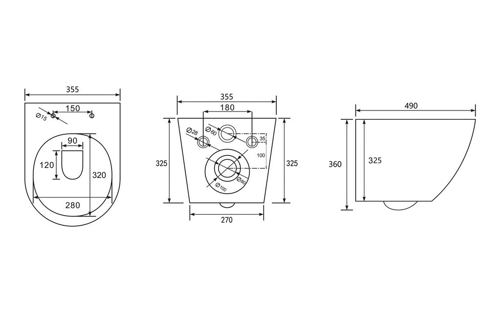 Комплект 3 в 1: Инсталляция Abber AC0105 + Унитаз Bequem AC1100T белый + Кнопка смыва AC0121MW белая матовая