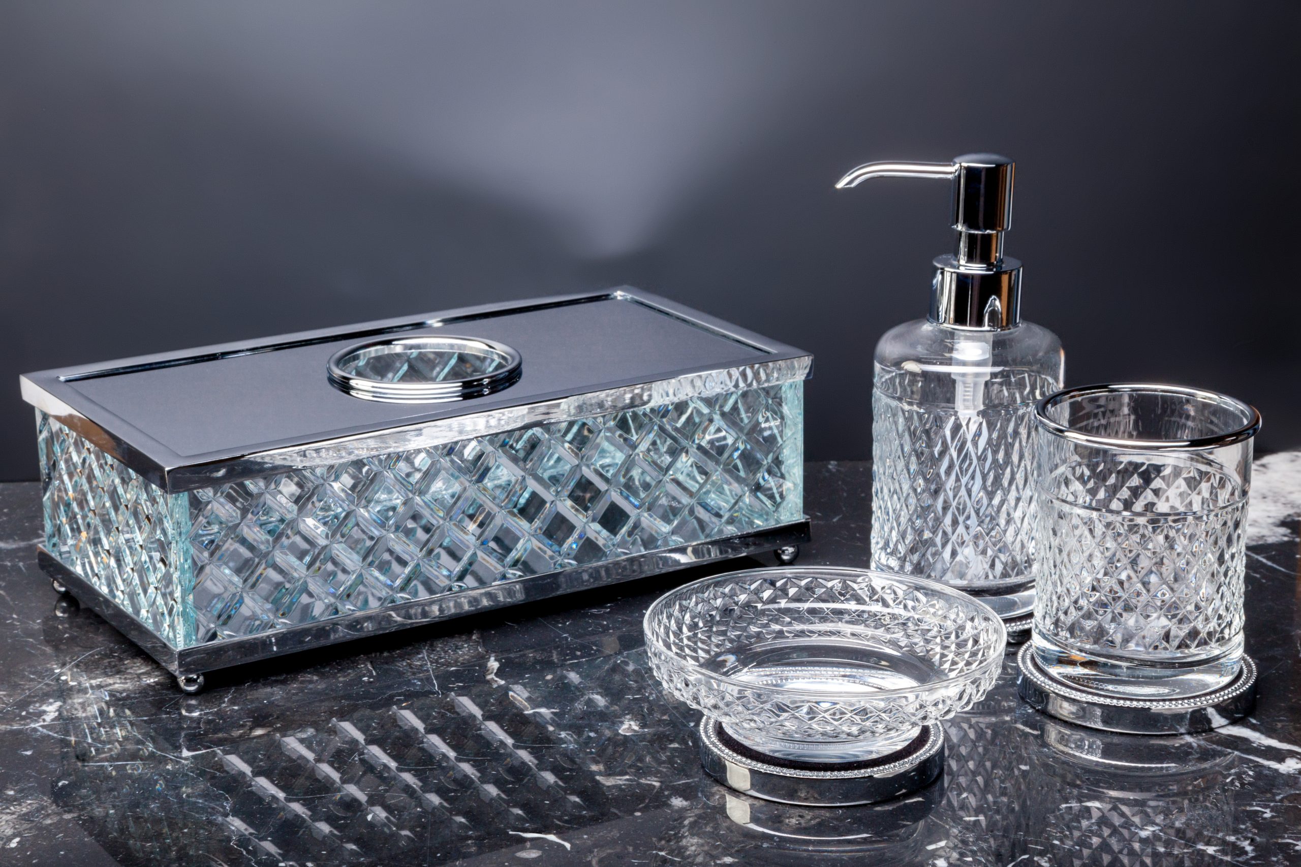Стакан для ванной Boheme Murano Cristal 10217, хром