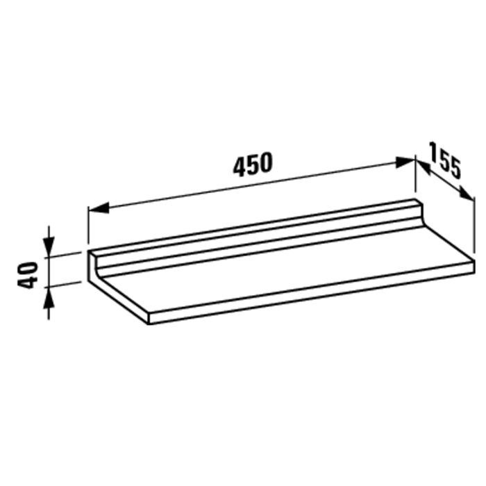 Полка Laufen Kartell 3.8533.0.085.000.1 450x155 мм, подвесной, серый