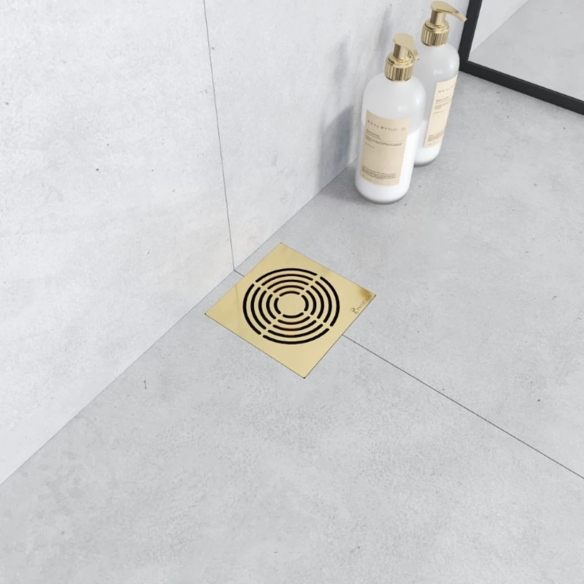 Душевой трап Boheme Smart Design 984-15-G 150x150/50 мм, с решеткой, перфорированный, золотой