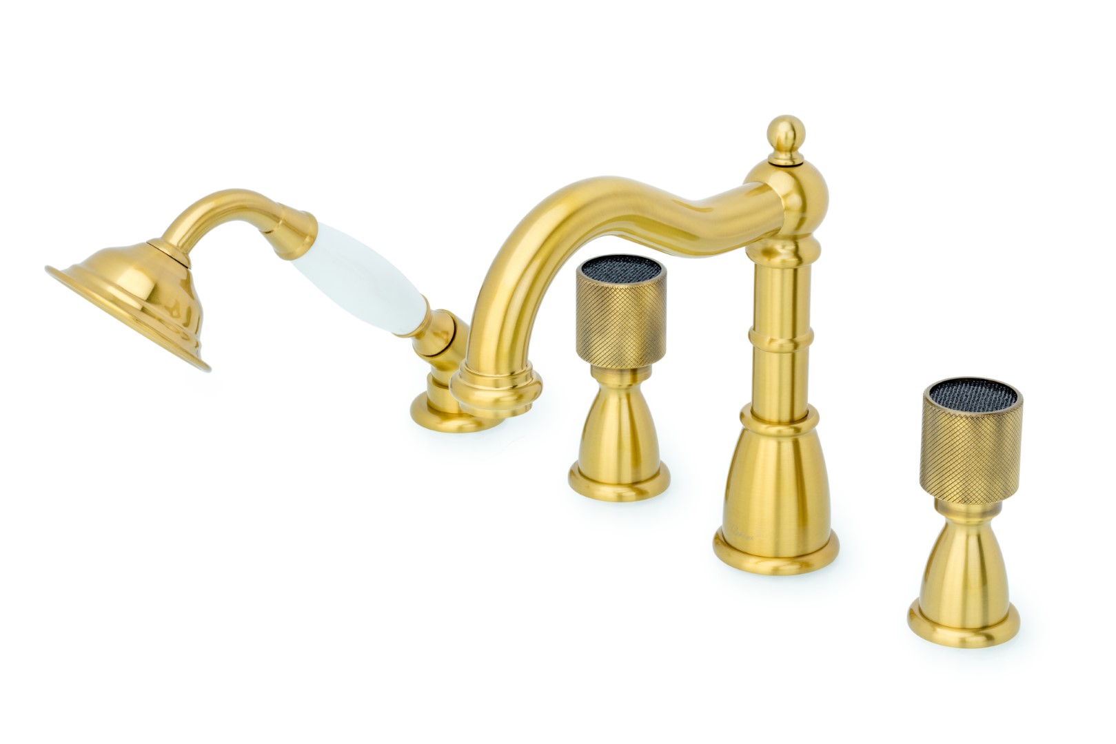Смеситель на борт ванны Boheme Royal Cristal 391-Royal/CRST black, бронза