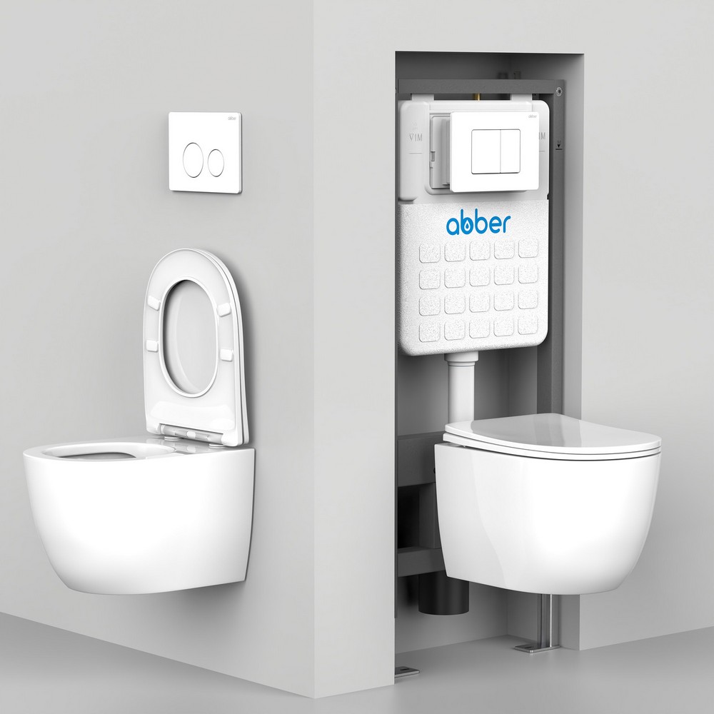 Унитаз Abber Bequem AC1104MB черный матовый, безободковый