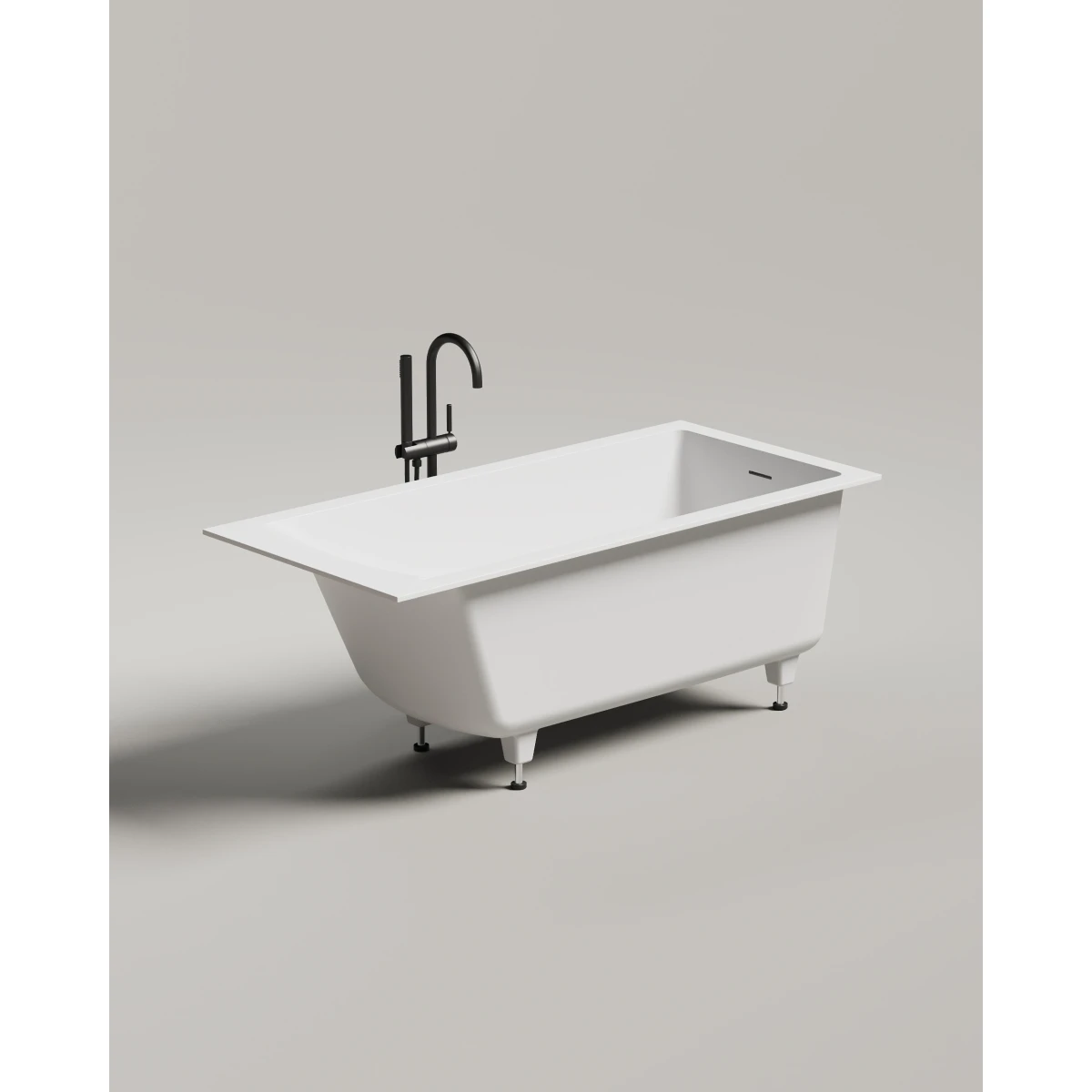 Ванна из искусственного камня Salini S-Stone Cascata Kit 105022M 150x70 см, белый матовый