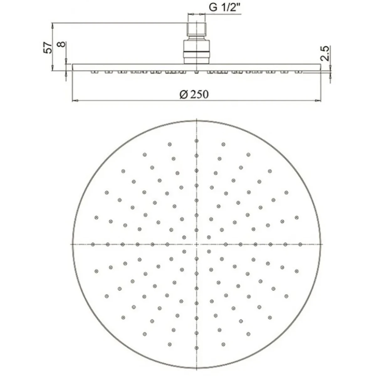 Душевой комплект Paini Cox 78PJSET26911BATHHEAD 250 мм