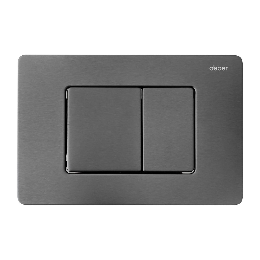 Комплект 3 в 1: Инсталляция Abber AC0105 + Унитаз Rechteck AC1201MB черный матовый + Кнопка смыва AC0120NG оружейная сталь