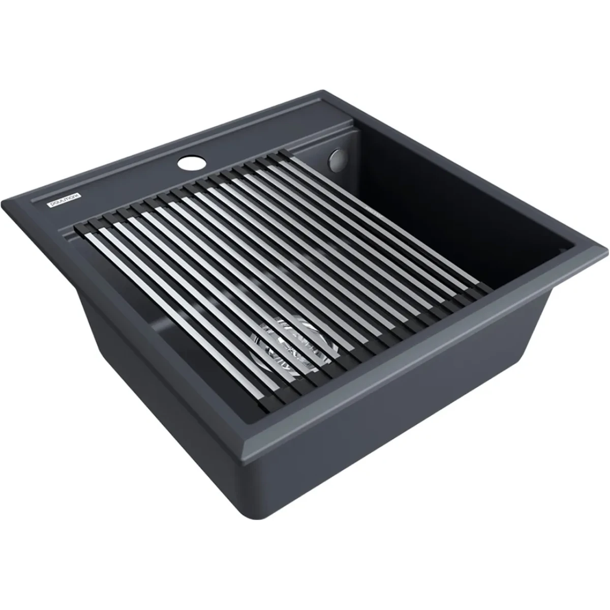 Кухонная мойка Paulmark Stepia PM115051-AN+R375-BS 50x51 см, антрацит