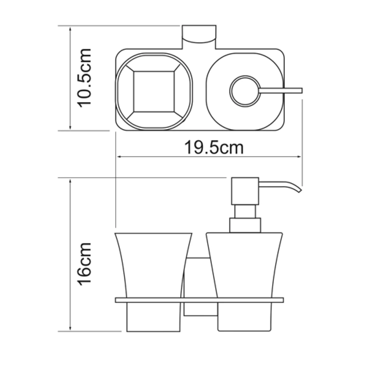 Стакан с дозатором WasserKRAFT Exter К-5289