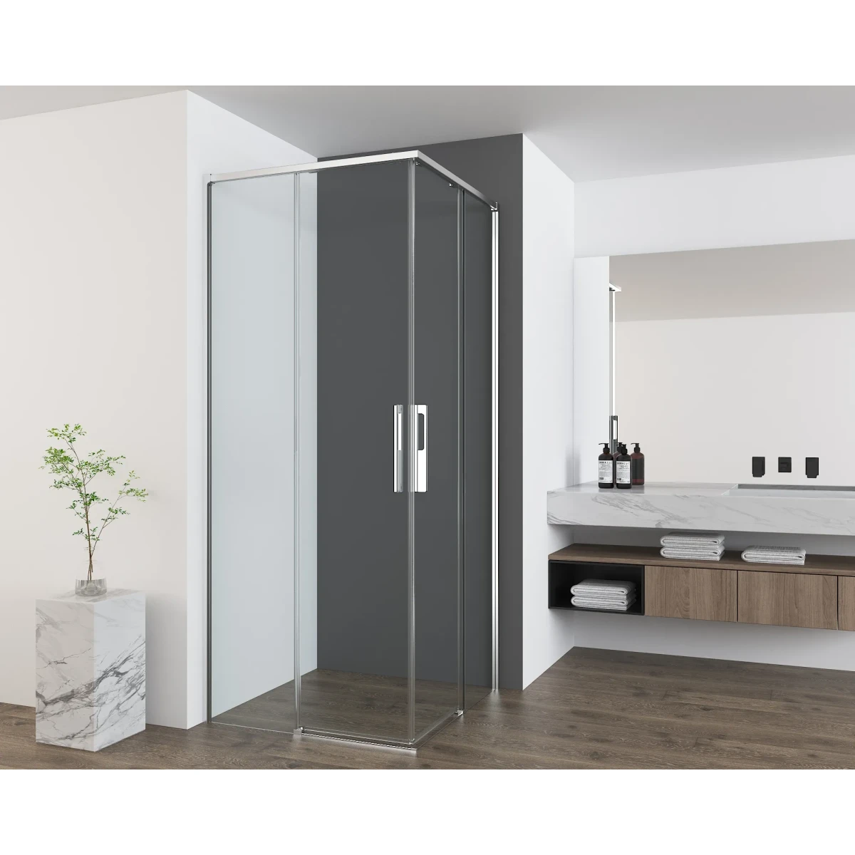 Душевой уголок Vincea Ultima VSS-7UL8090CL 90x80 см, профиль хром, стекло прозрачное