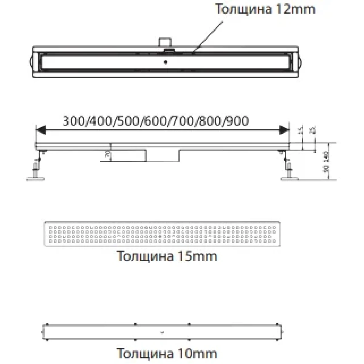 Душевой трап (лоток) AltroBagno Livello AltroBagnoLivello071215BG 80 см, с решеткой, 2 в 1 под плитку, золотой матовый