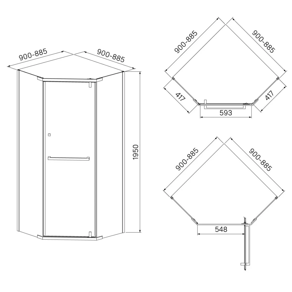 Душевой уголок Iddis Steel STE8SS9i23 прозрачное 90x90 см