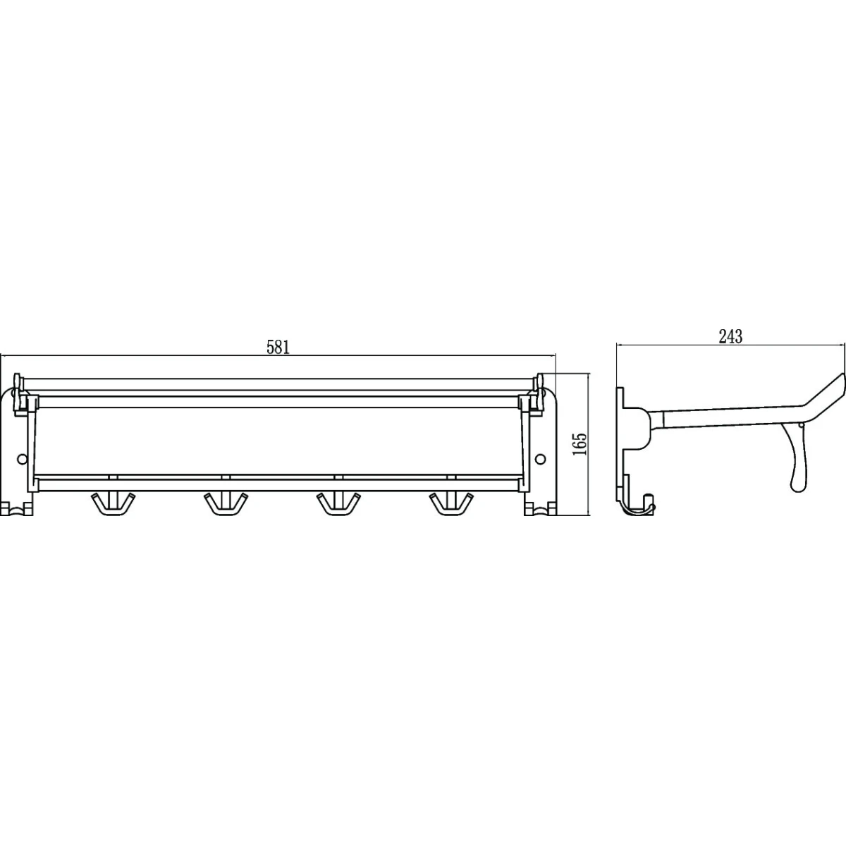 Полка для полотенец откидная Savol S-008099 58,1 см