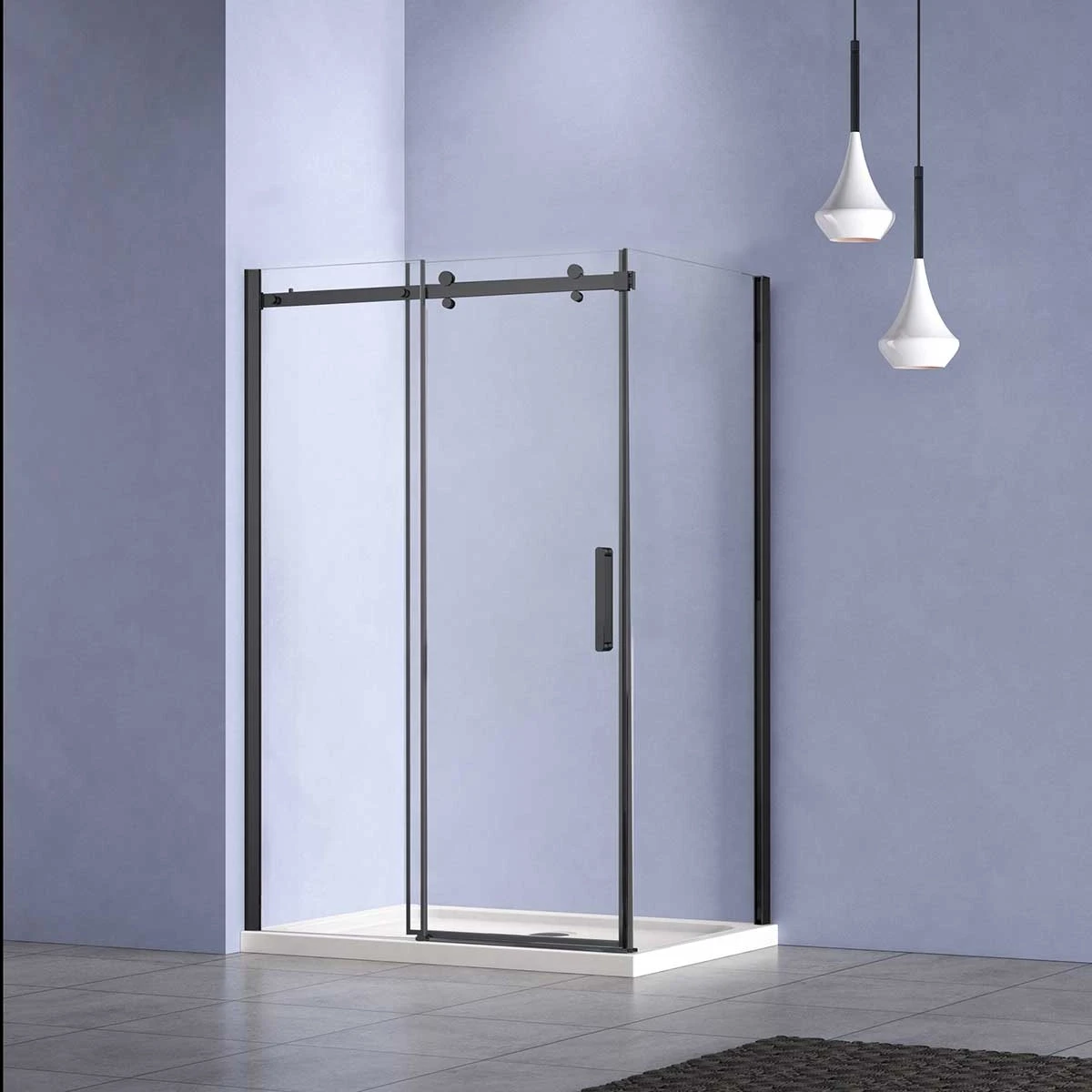 Душевой уголок Vincea Como-N VSR-4CN1012CLB 120x100 см, профиль черный матовый, стекло прозрачное
