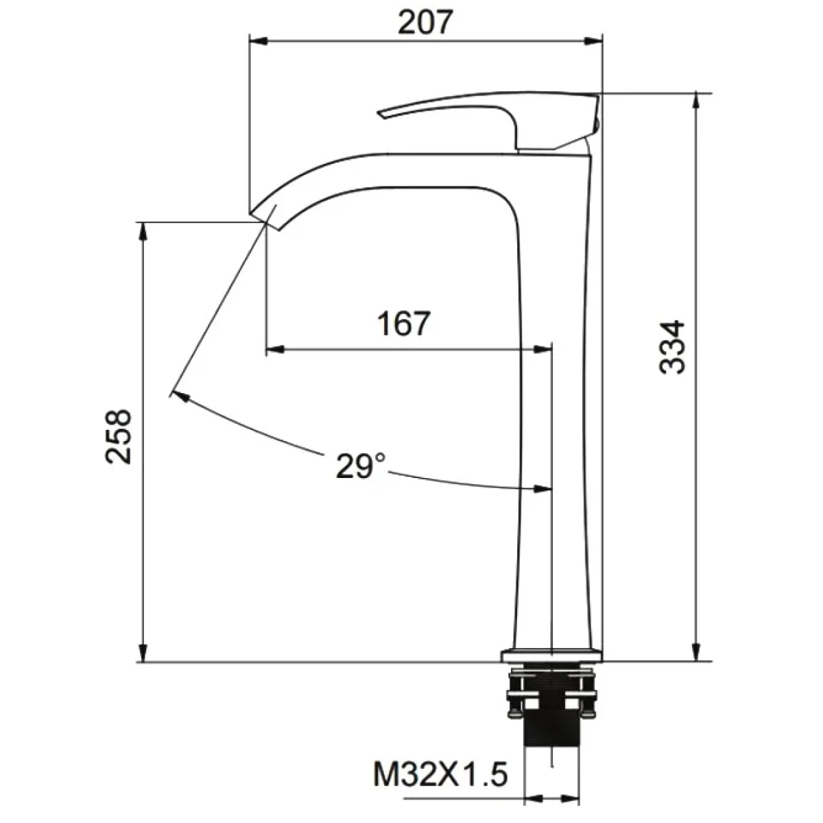 Смеситель для раковины-чаши Gappo G1007-86, черный матовый