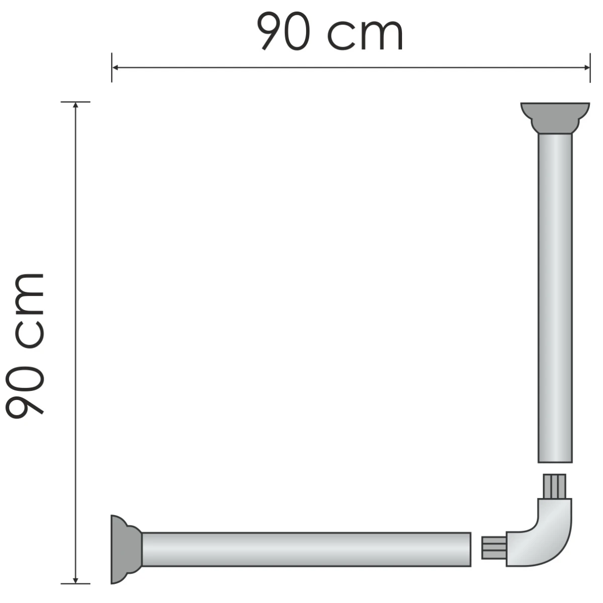 Карниз для ванны WasserKRAFT Dinkel SC-469090 90x90 см