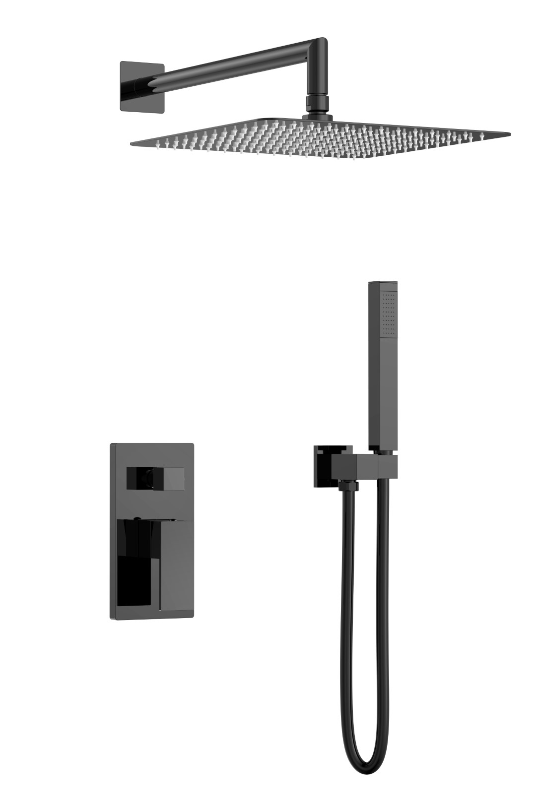 Душевой комплект Boheme Qubic 474-3-SGM, графит