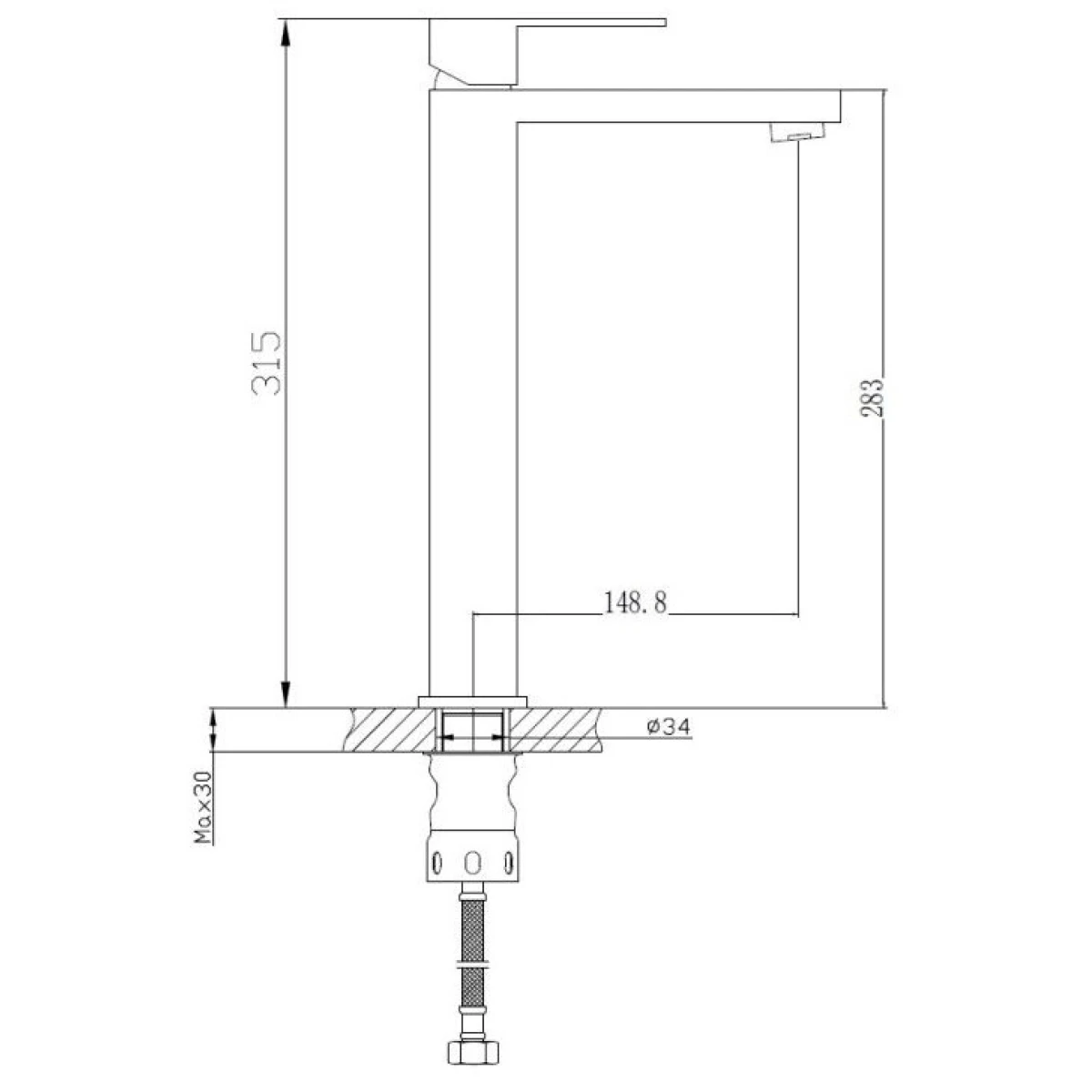 Смеситель для раковины-чаши Haiba HB11803-7, черный матовый