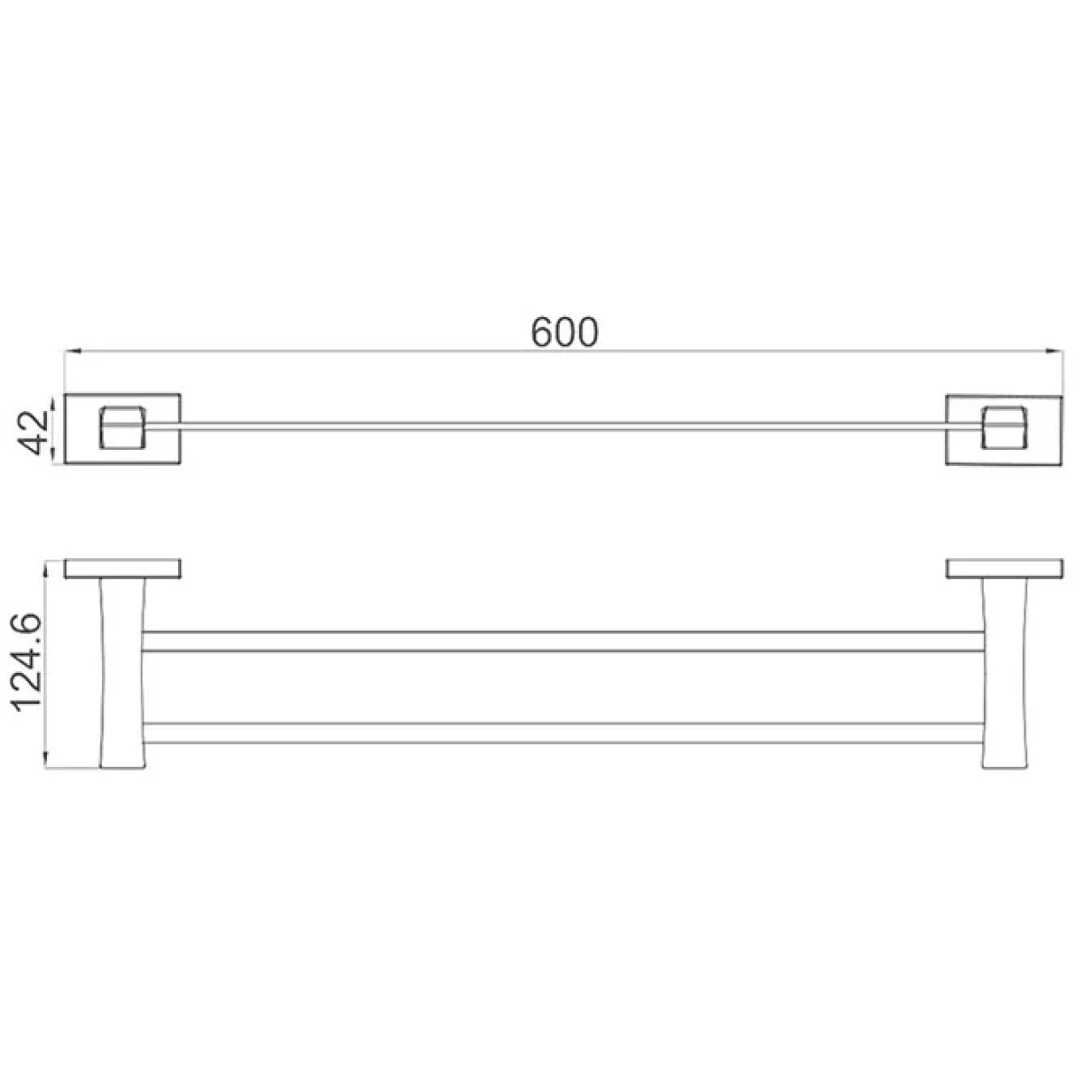 Полотенцедержатель Gappo G0709 60 см, двойной, хром