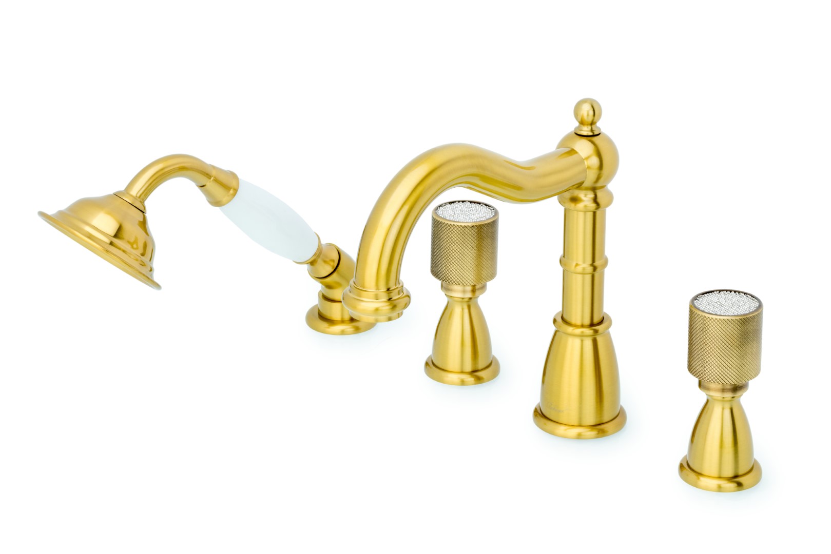 Смеситель на борт ванны Boheme Royal Cristal 391-Royal/CRST, бронза