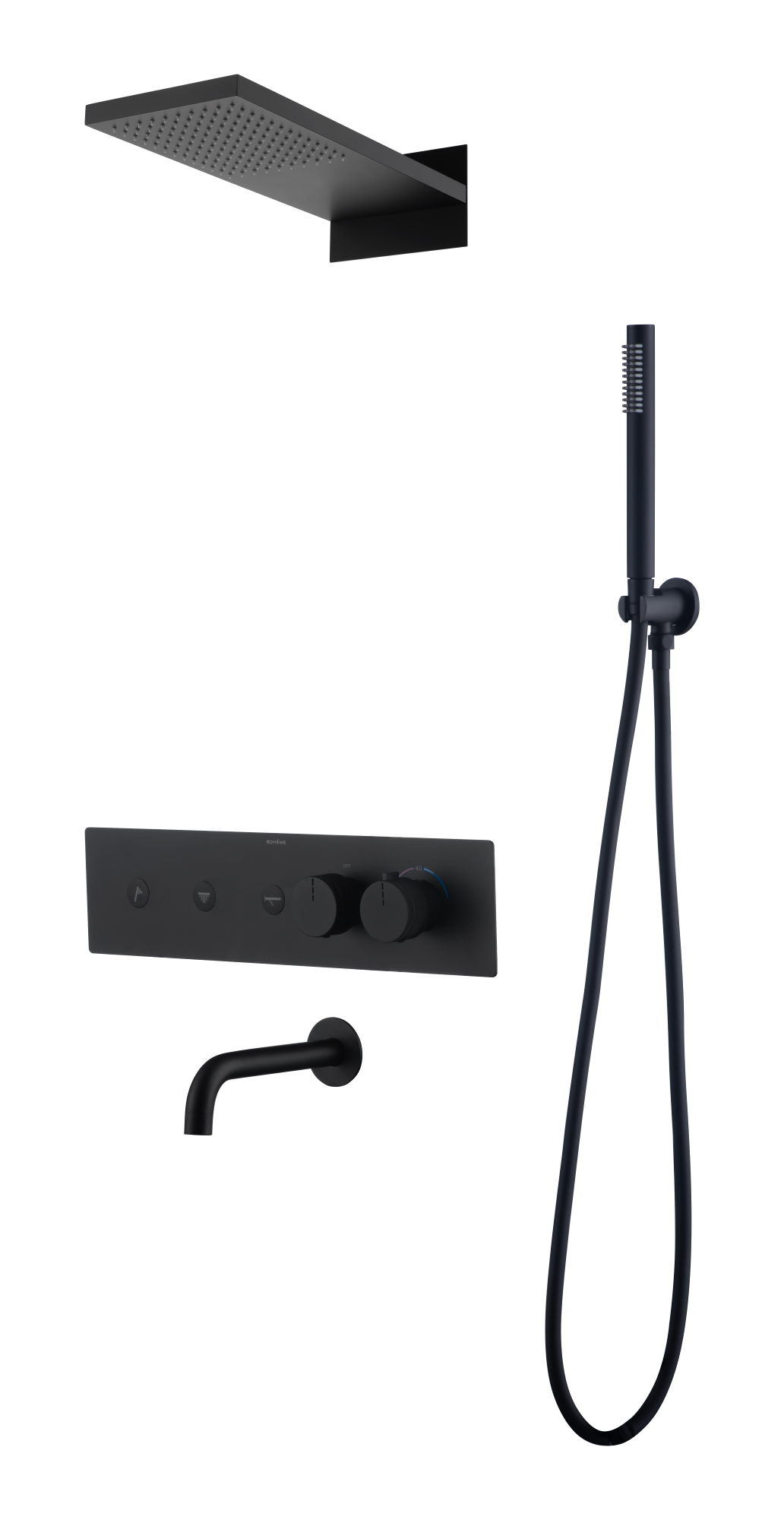 Душевой комплект Boheme Fusion 131-2-B, черный