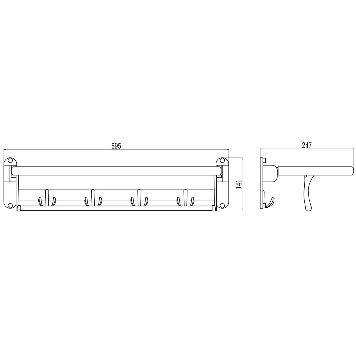 Полка для полотенец откидная Savol S-004099 59,5 см