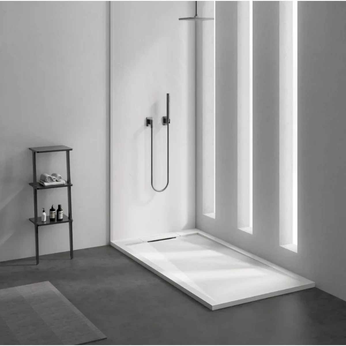 Душевой поддон Esbano Luxe ESPLX108W 100x80 см, из литьевого мрамора, прямоугольный, белый матовый