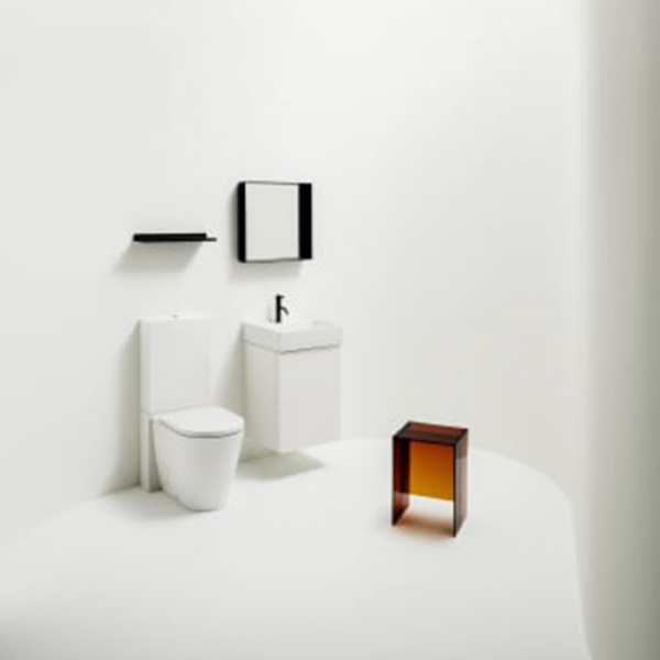 Унитаз напольный Laufen Kartell 8.2433.7.000.000.1 + 8.2933.1.000.871.1, безободковый, белый