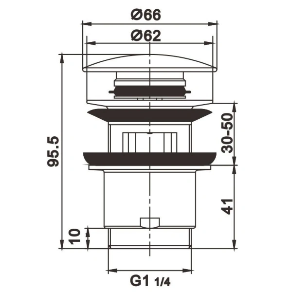 Донный клапан Rose RS01Q