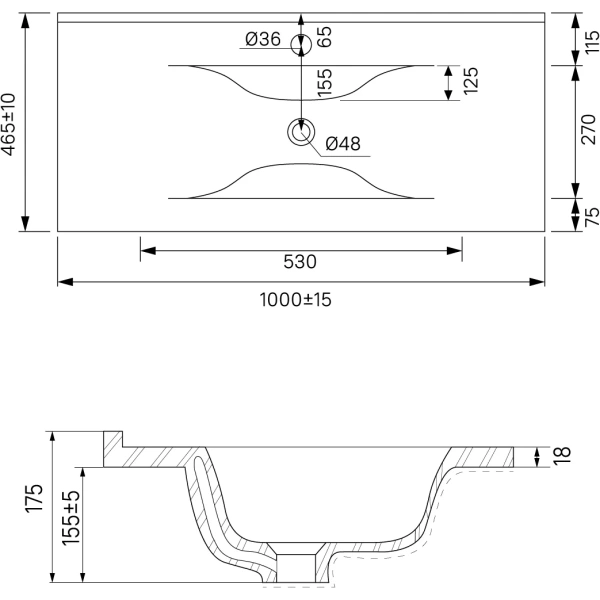 Раковина Iddis Optima Home 0131000i28 100x46,5 см, накладная, белый
