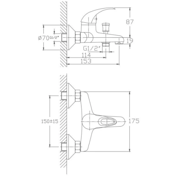 Смеситель для ванны Haiba HB3015