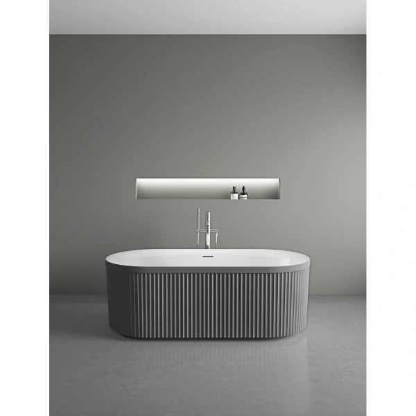Акриловая ванна Vincea VBT-709-1700MA 170x80 см, отдельностоящая, белый/антрацит матовый