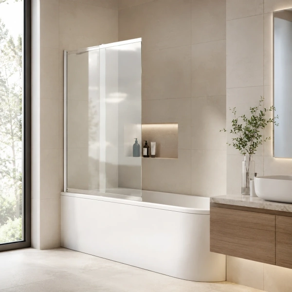 Шторка на ванну WasserKRAFT Tauber 64S02-80 Fixed 80 см, профиль никель, стекло прозрачное