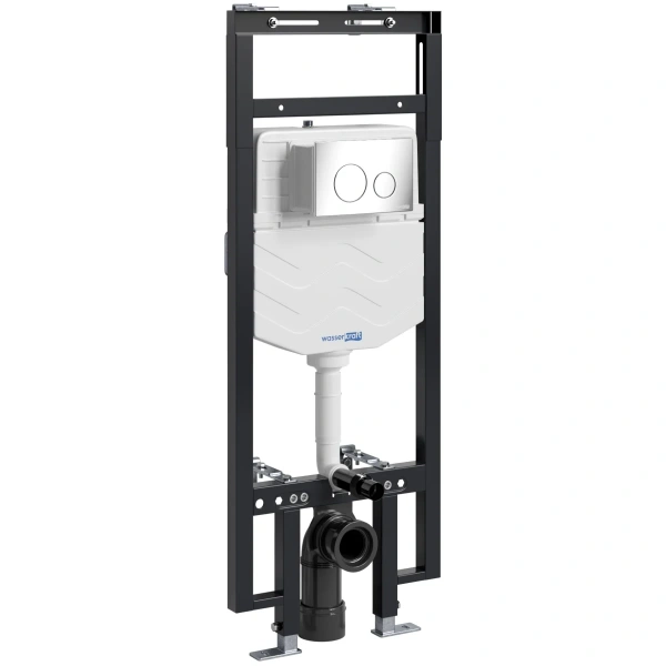 Инсталляция для унитаза WasserKRAFT Dinkel 58 58TLT.010.ME.CH02 с кнопкой смыва, хром