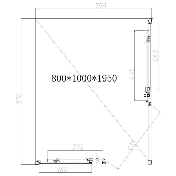 Душевой уголок Vincea Slim-N VSS-4SN8010CL прозрачное 100x79 см