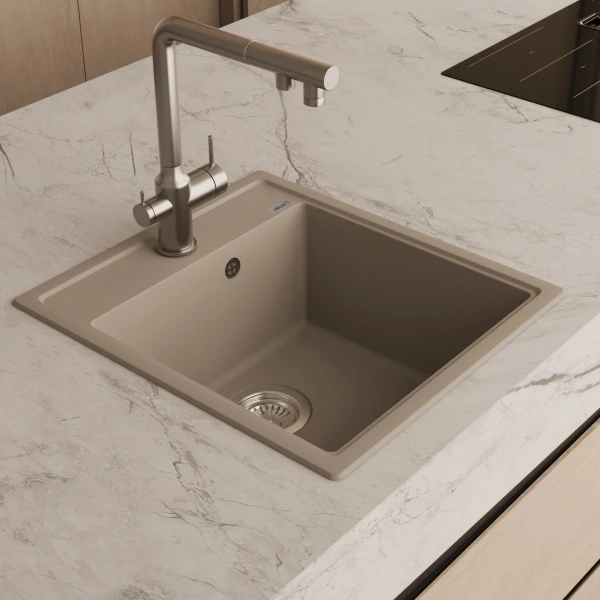 Кухонная мойка Abber Quarz AQ2901S 46x51 см, песочный