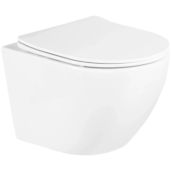 Унитаз подвесной BelBagno Uno BB3105CHR/SC безободковый, с сиденьем микролифт, белый