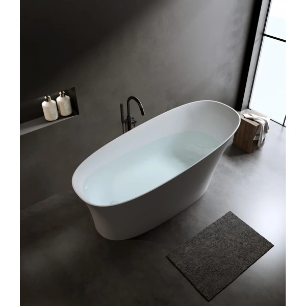 Ванна из литьевого мрамора Timo Kiara Solid Surface KIARA1500 150x76 см, отдельностоящая, белый матовый