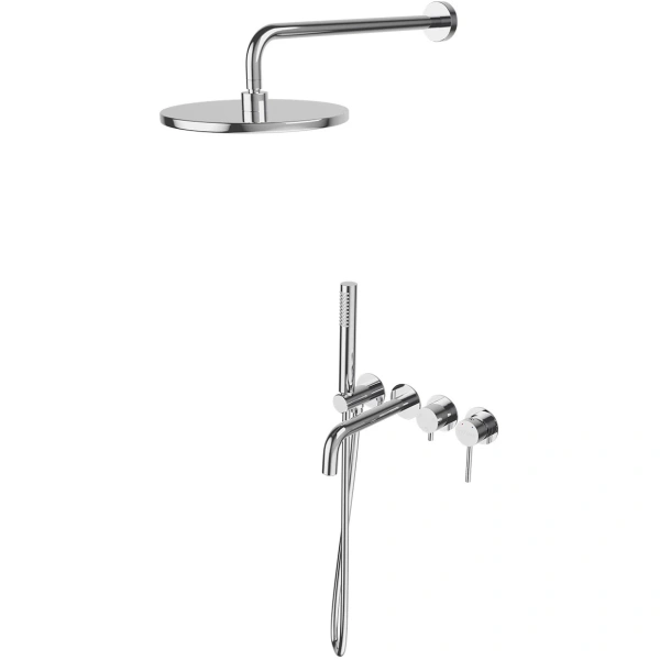 Душевой комплект Cezares Relax RELAX-VDIM3-01 253 мм, со смесителем, хром