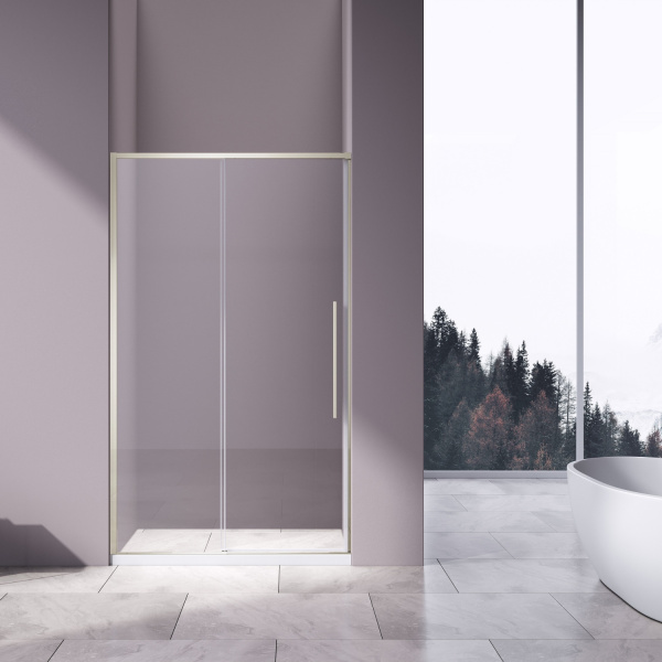 Душевая дверь Vincea Slim-N VDS-4SN140CLBN 140 см, брашированный никель, стекло прозрачное