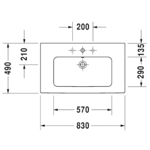 Раковина Duravit ME by Starck 2336830000 83x49 см