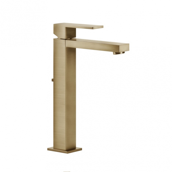 Смеситель для раковины-чаши Gessi Rettangolo, с коротким изливом, без донного клапана 11922#726, теплая бронза брашированная PVD