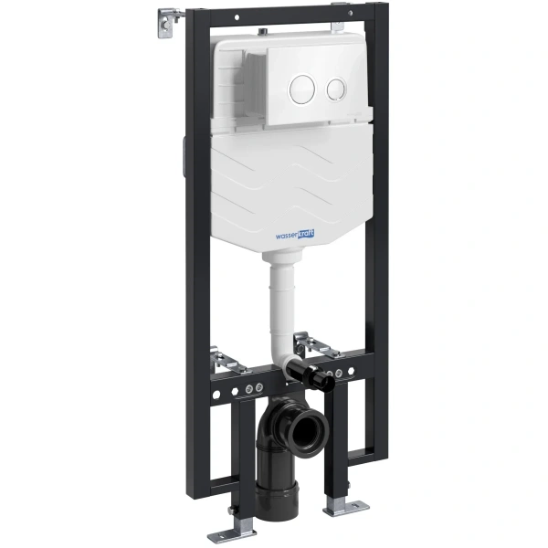 Инсталляция для унитаза WasserKRAFT Vils 56 56TLT.010.ME.WH01 с кнопкой смыва, белый/хром/белый