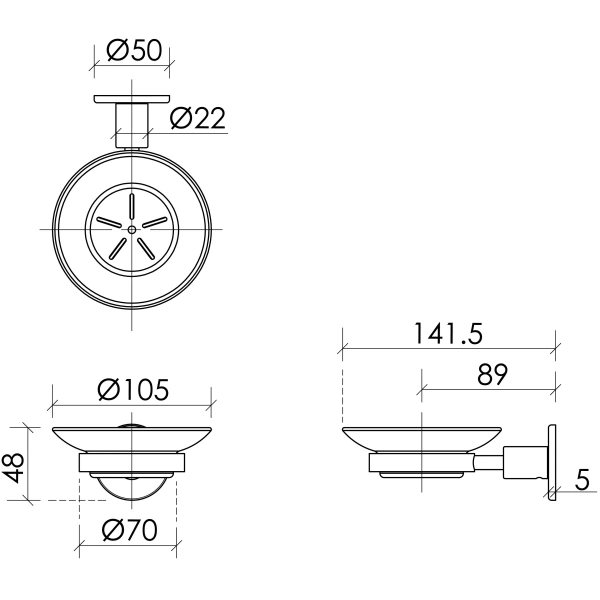 Мыльница Sancos Base SC9031CH настенная, хром