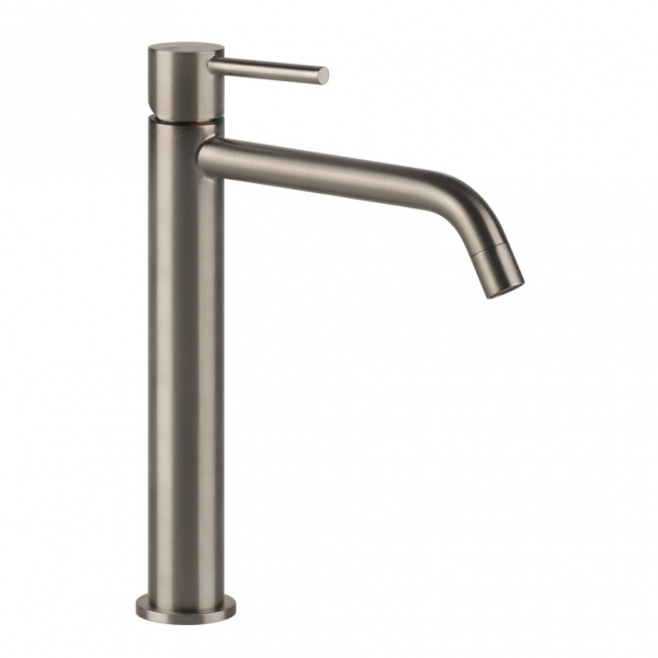Смеситель для раковины-чаши Gessi Emporio Via Tortona, без донного клапана, длина 24 см 18606#149, никель брашированный Finox
