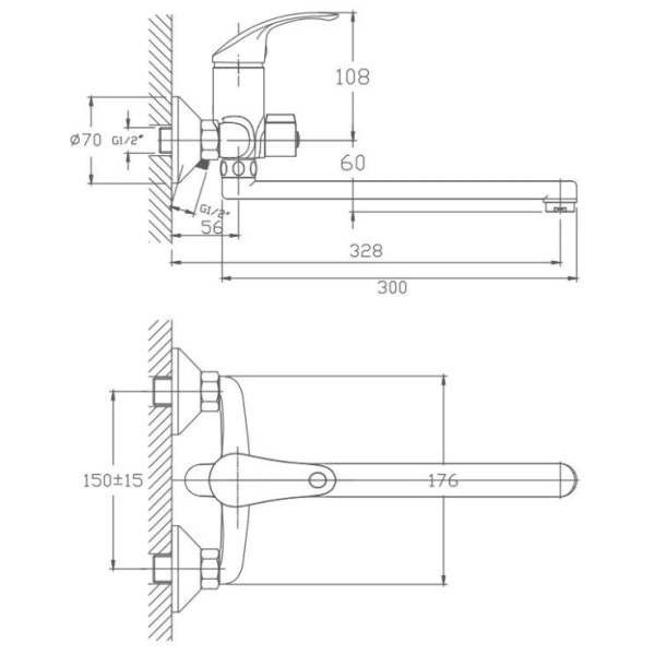 Смеситель для ванны Haiba HB2237