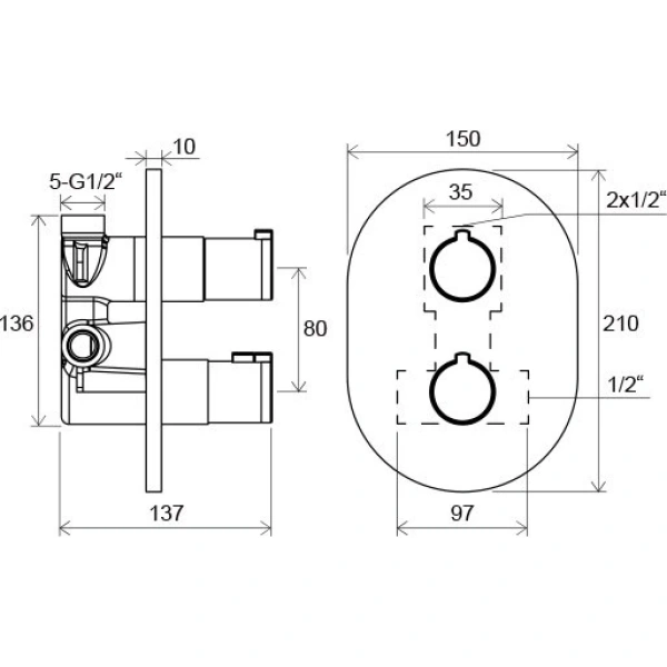 Термостат для ванны Ravak Chrome CR 063.00 X070094