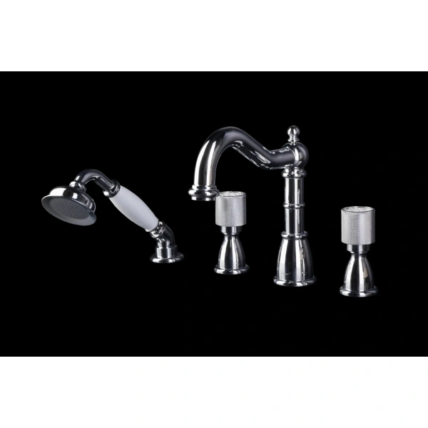 Смеситель на борт ванны Boheme Royal Cristal 396-Royal/CRST black
